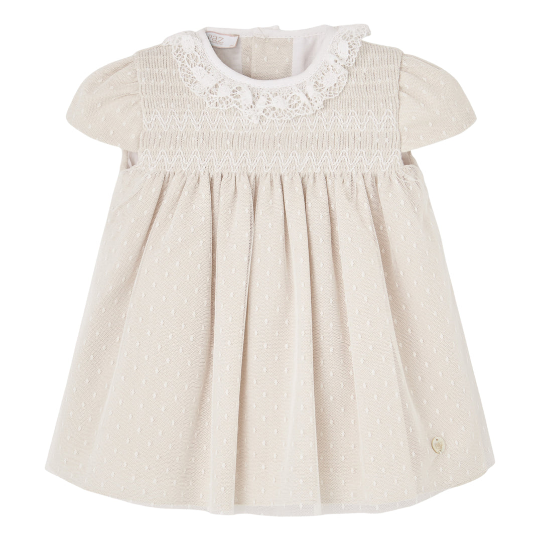Paz Baby Girls Beige Linen Dress