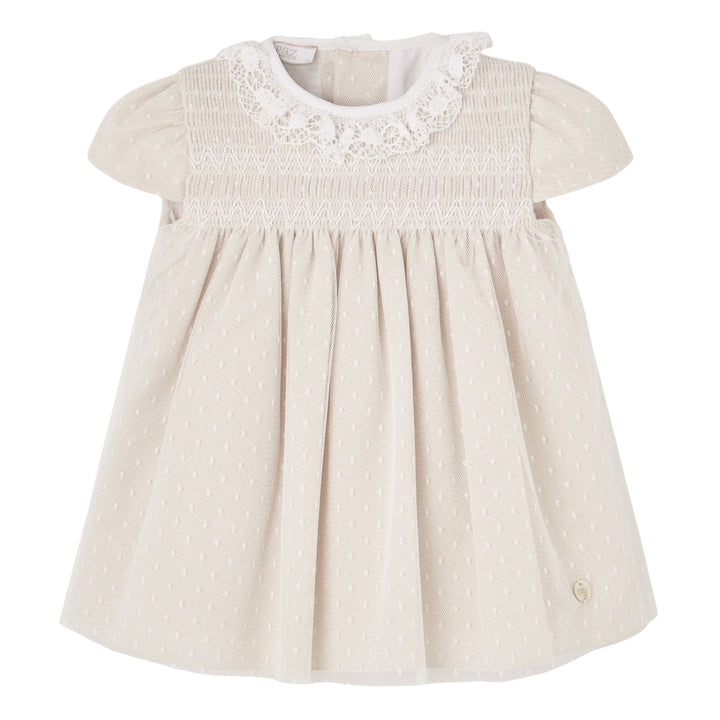 Paz Baby Girls Beige Linen Dress