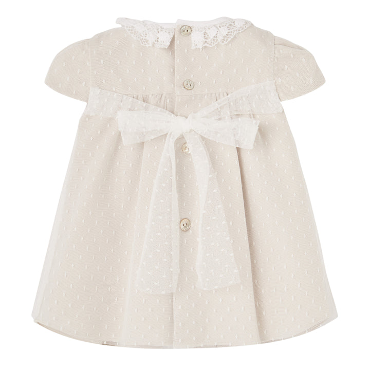 Paz Baby Girls Beige Linen Dress