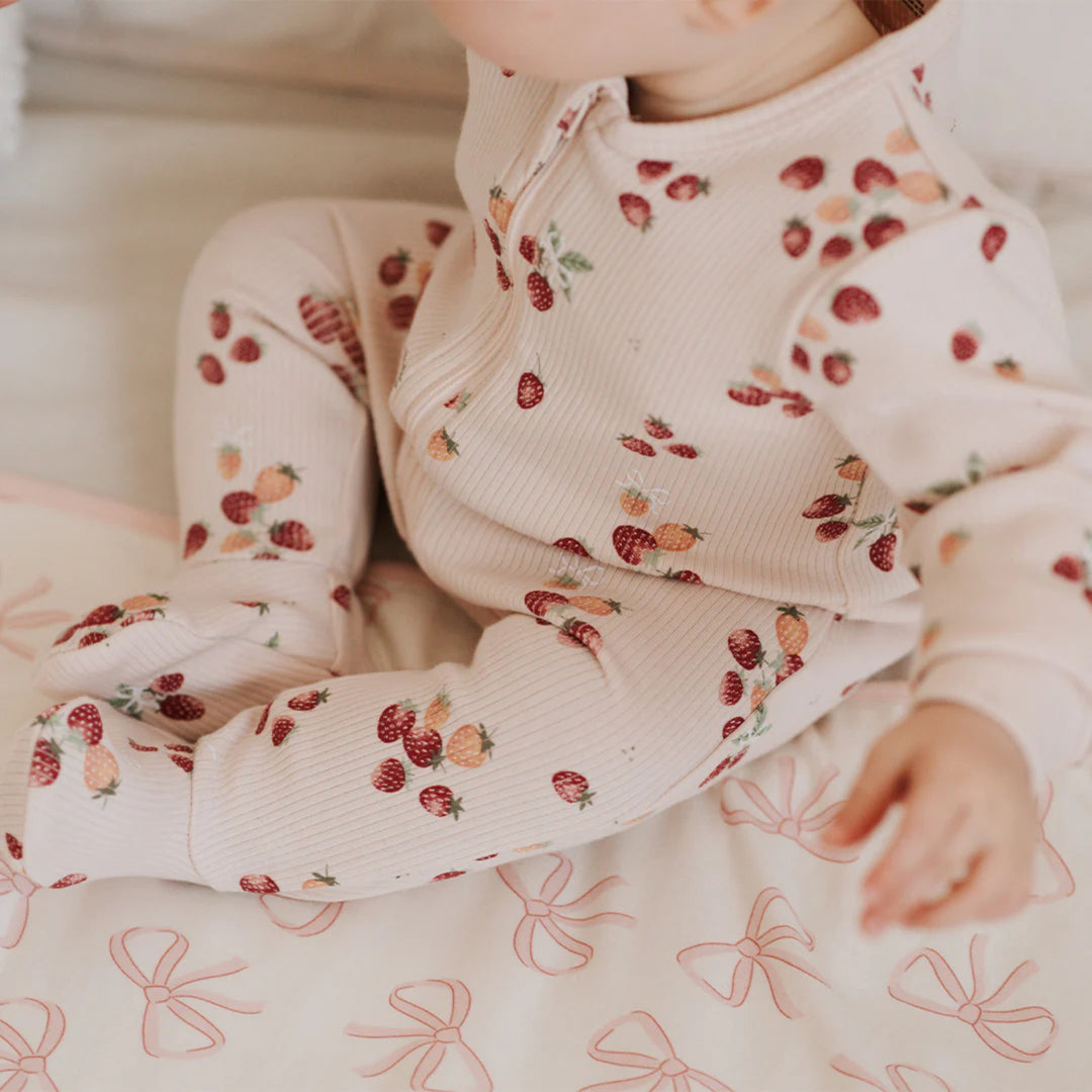 Petit Lem Baby Girls Strawberry Sleeper