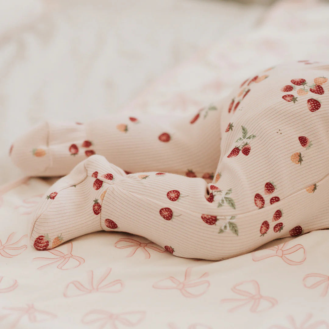 Petit Lem Baby Girls Strawberry Sleeper