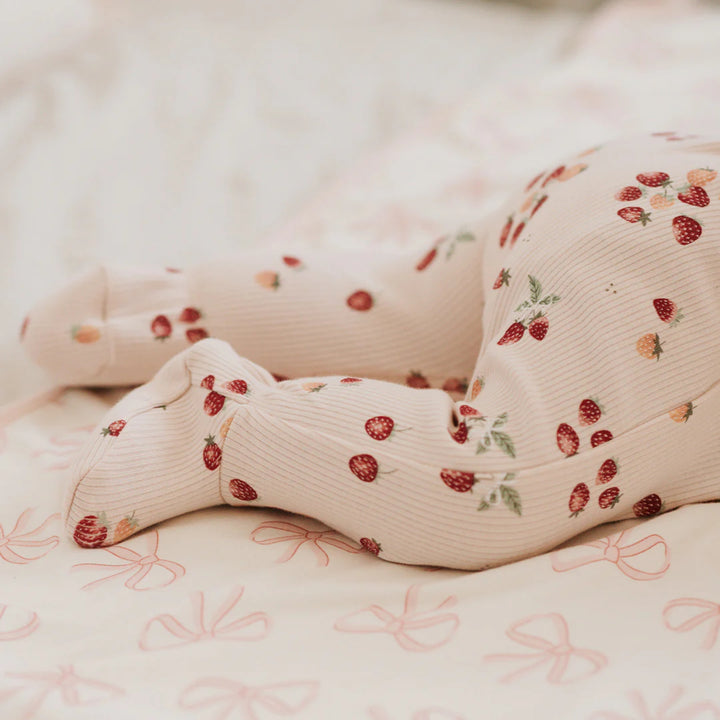 Petit Lem Baby Girls Strawberry Sleeper