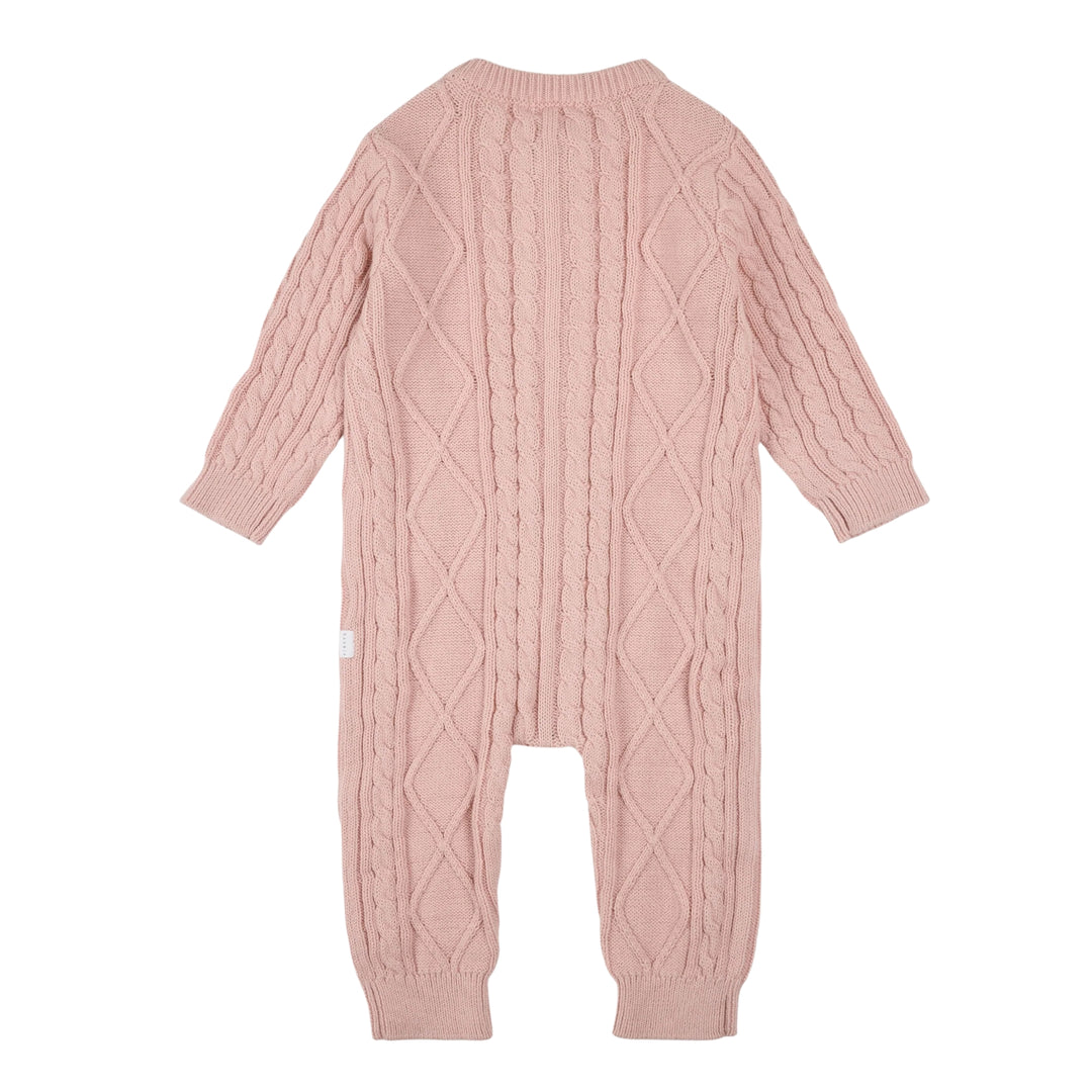 Petit Lem Baby Girls Farm Floral Sweater Knit Playsuit