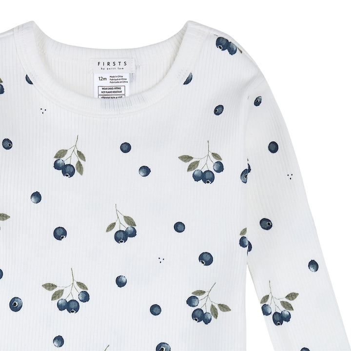 Petit Lem Baby Blueberries Ribbed PJ Set