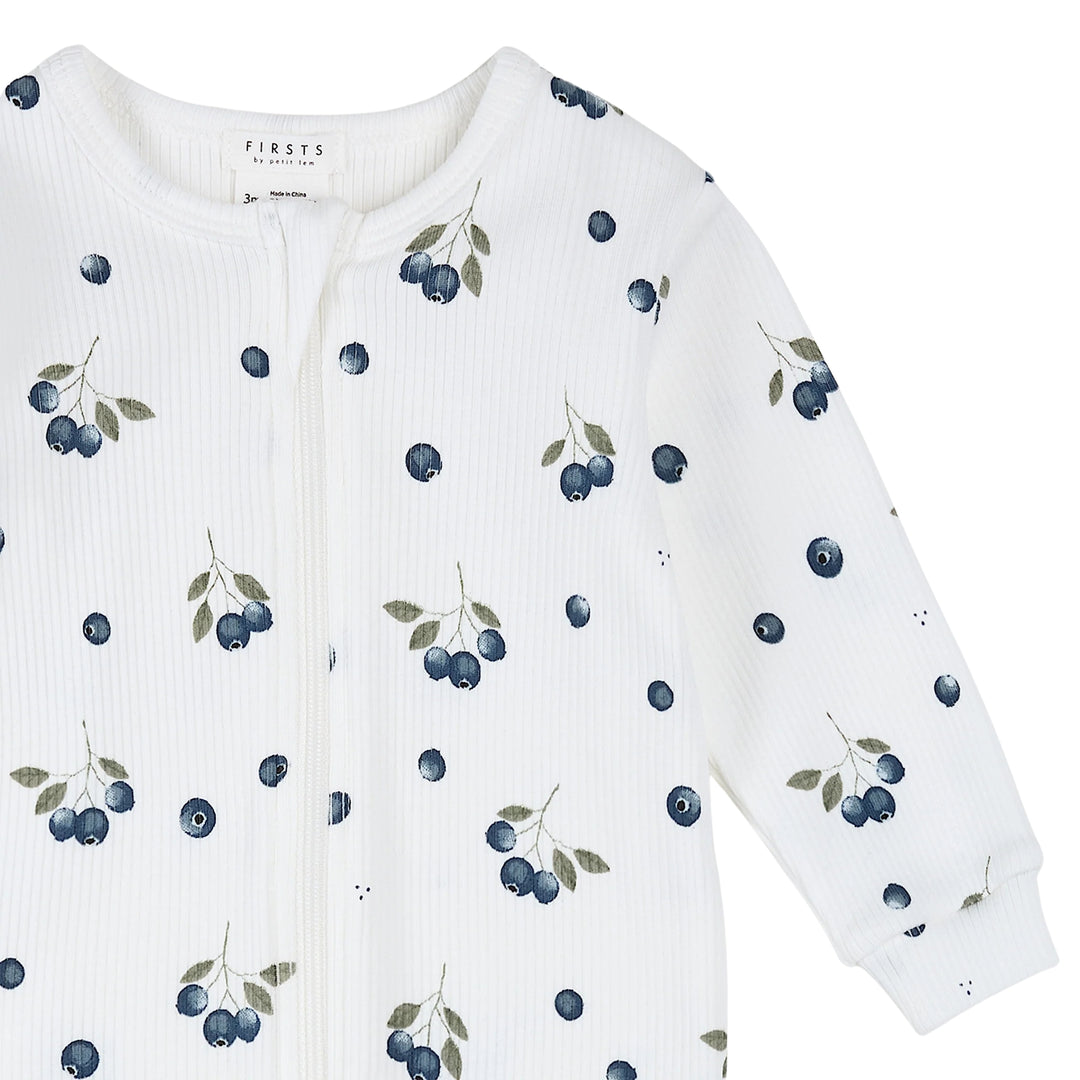 Petit Lem Baby Blueberries Ribbed Sleeper