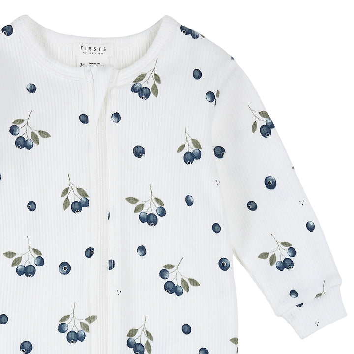 Petit Lem Baby Blueberries Ribbed Sleeper