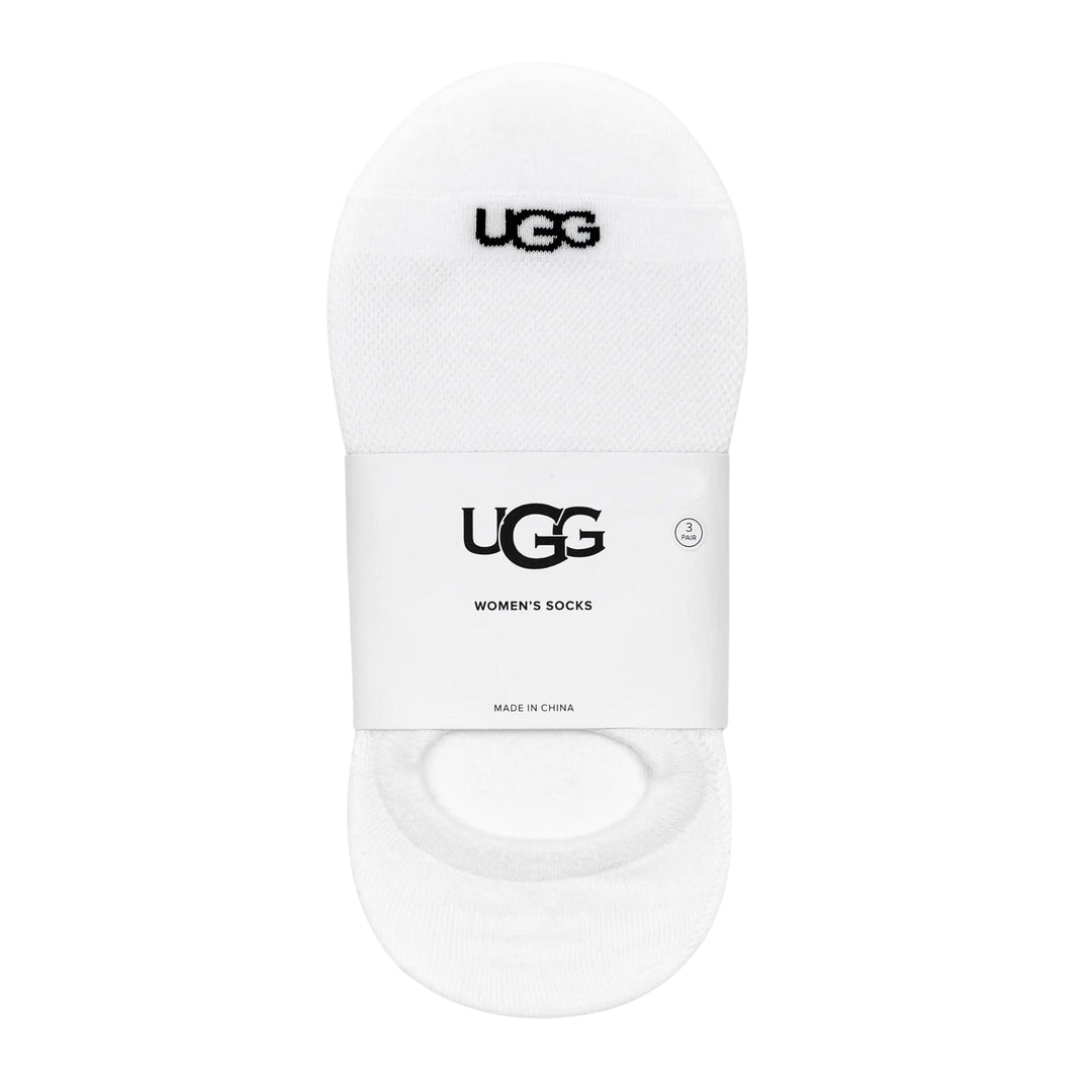 UGG Womens 3 Pack No Show Socks White
