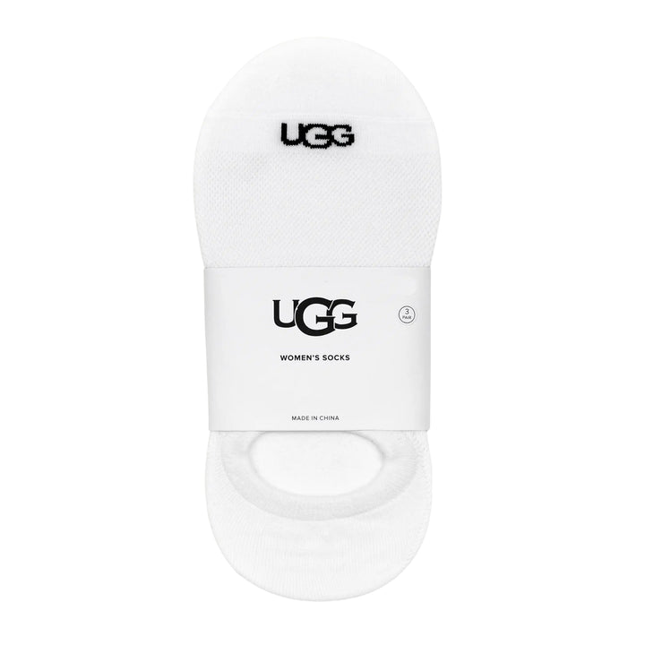UGG Womens 3 Pack No Show Socks White