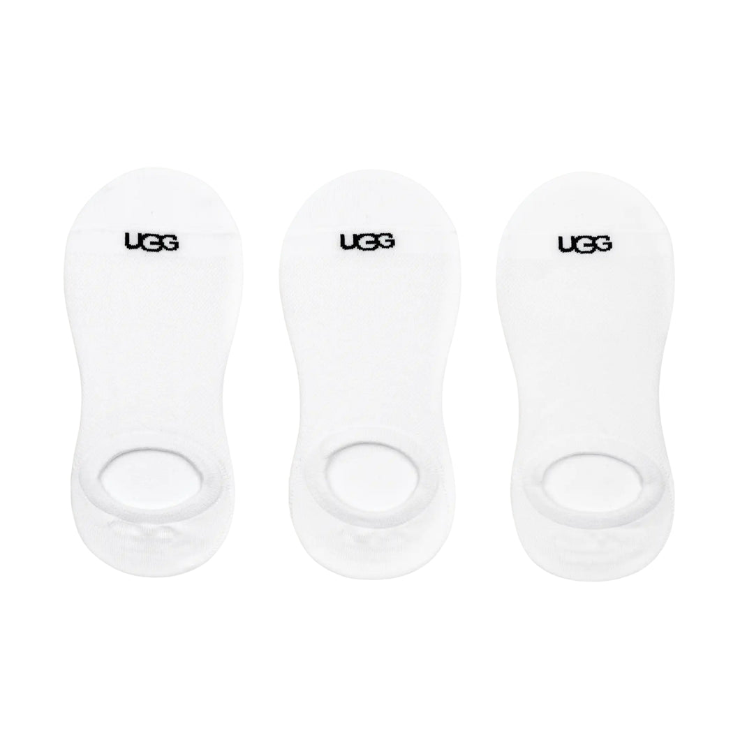 UGG Womens 3 Pack No Show Socks White