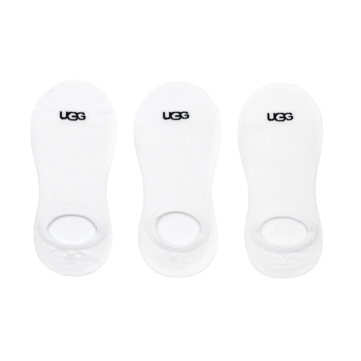 UGG Womens 3 Pack No Show Socks White