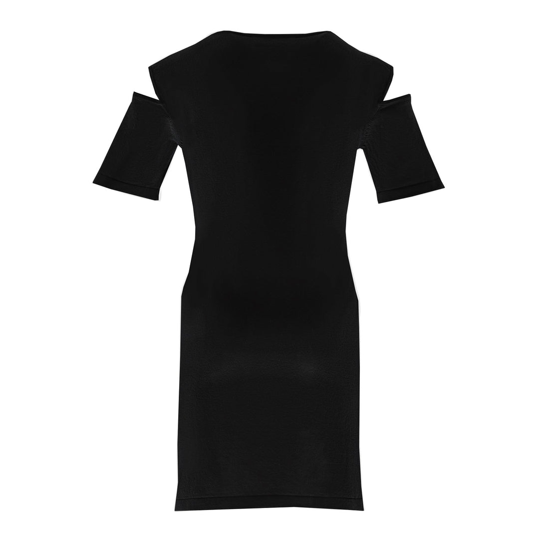 balmain off shoulder dress Off-the-shoulder glitter knit dress