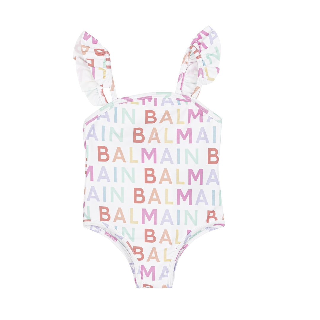 Balmain Baby Girls Multicoloured Logo Swimsuit