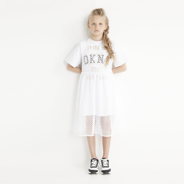DKNY White Mesh Dress