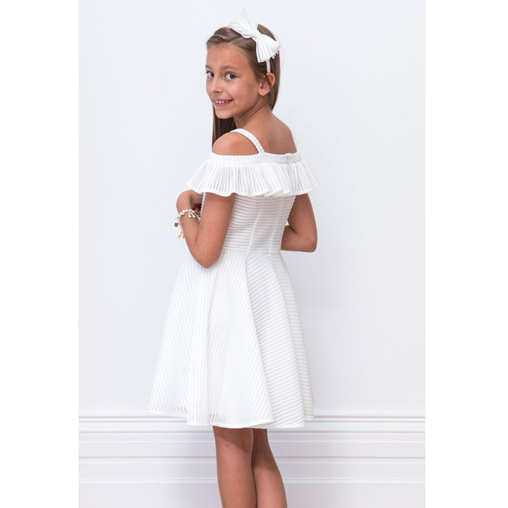 David Charles Ivory Ruffle Bridesmaid Dress