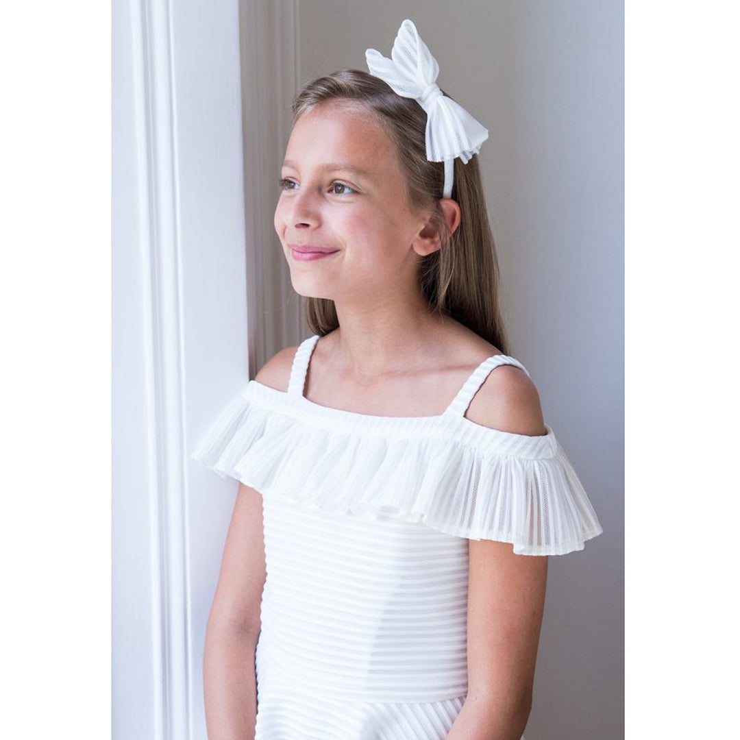 David Charles Ivory Ruffle Bridesmaid Dress