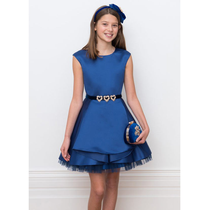 David Charles Royal Blue Satin Party Gown