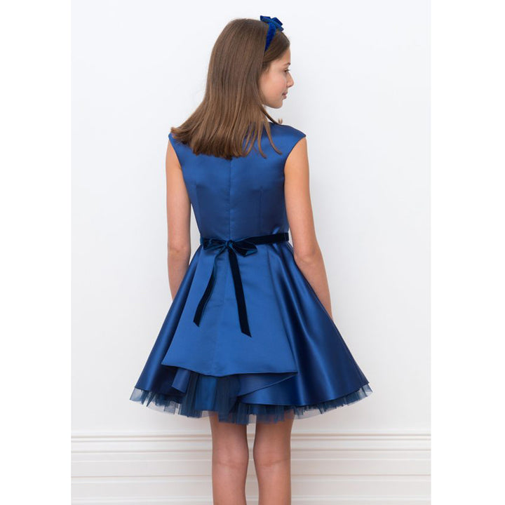 David Charles Royal Blue Satin Party Gown