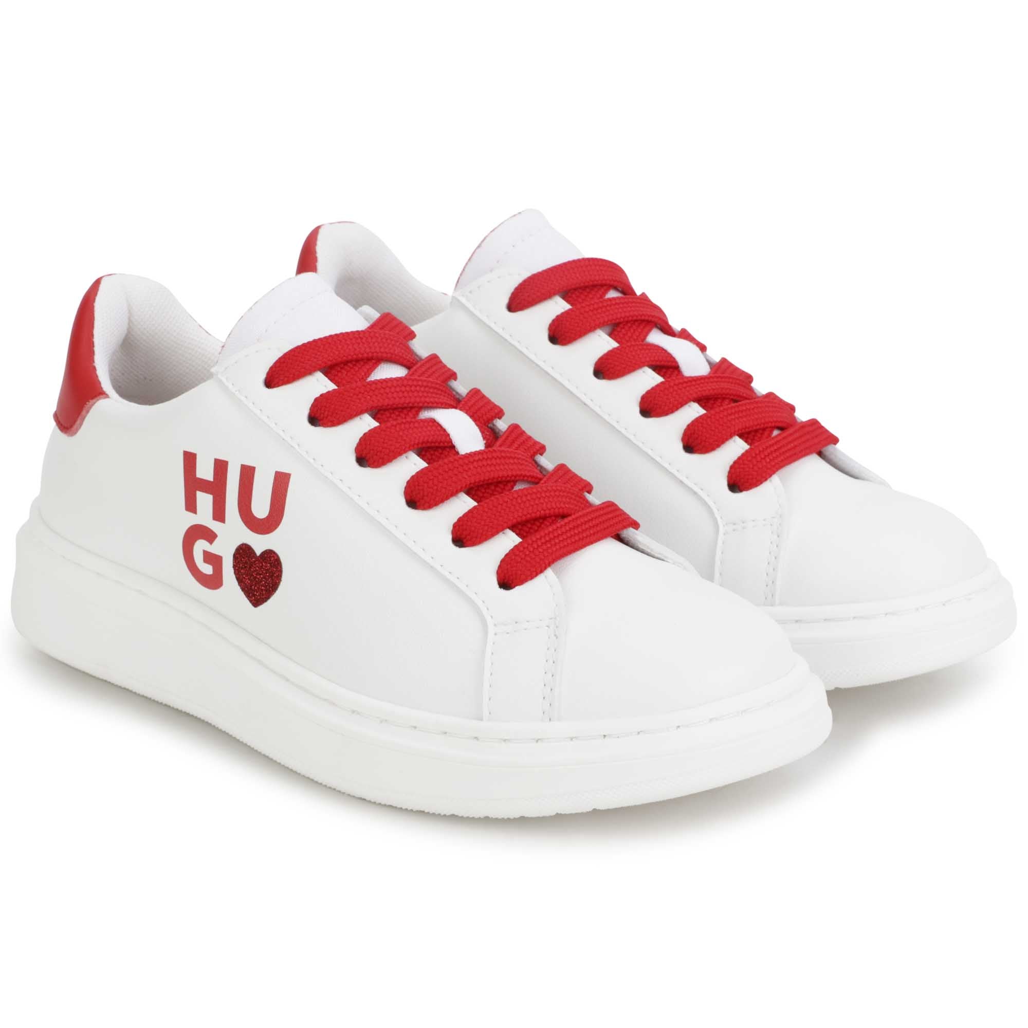 Hugo White and Red Sneakers