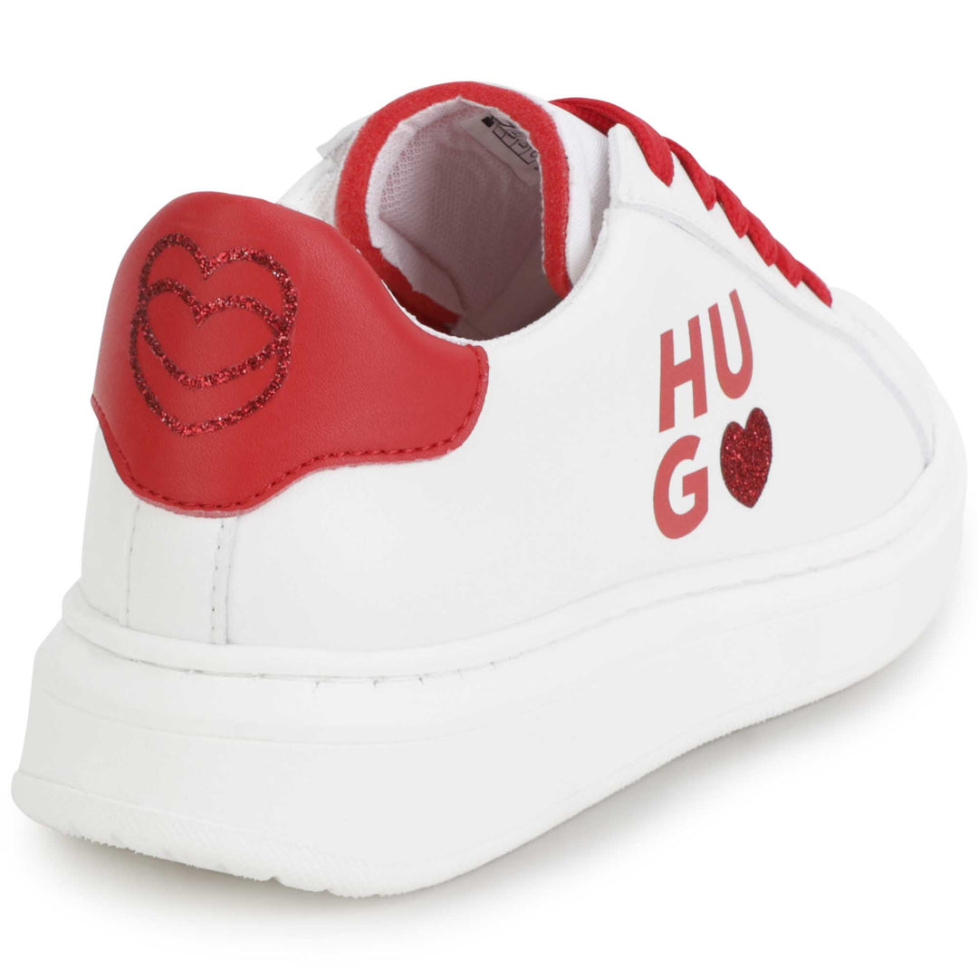 Hugo White and Red Sneakers