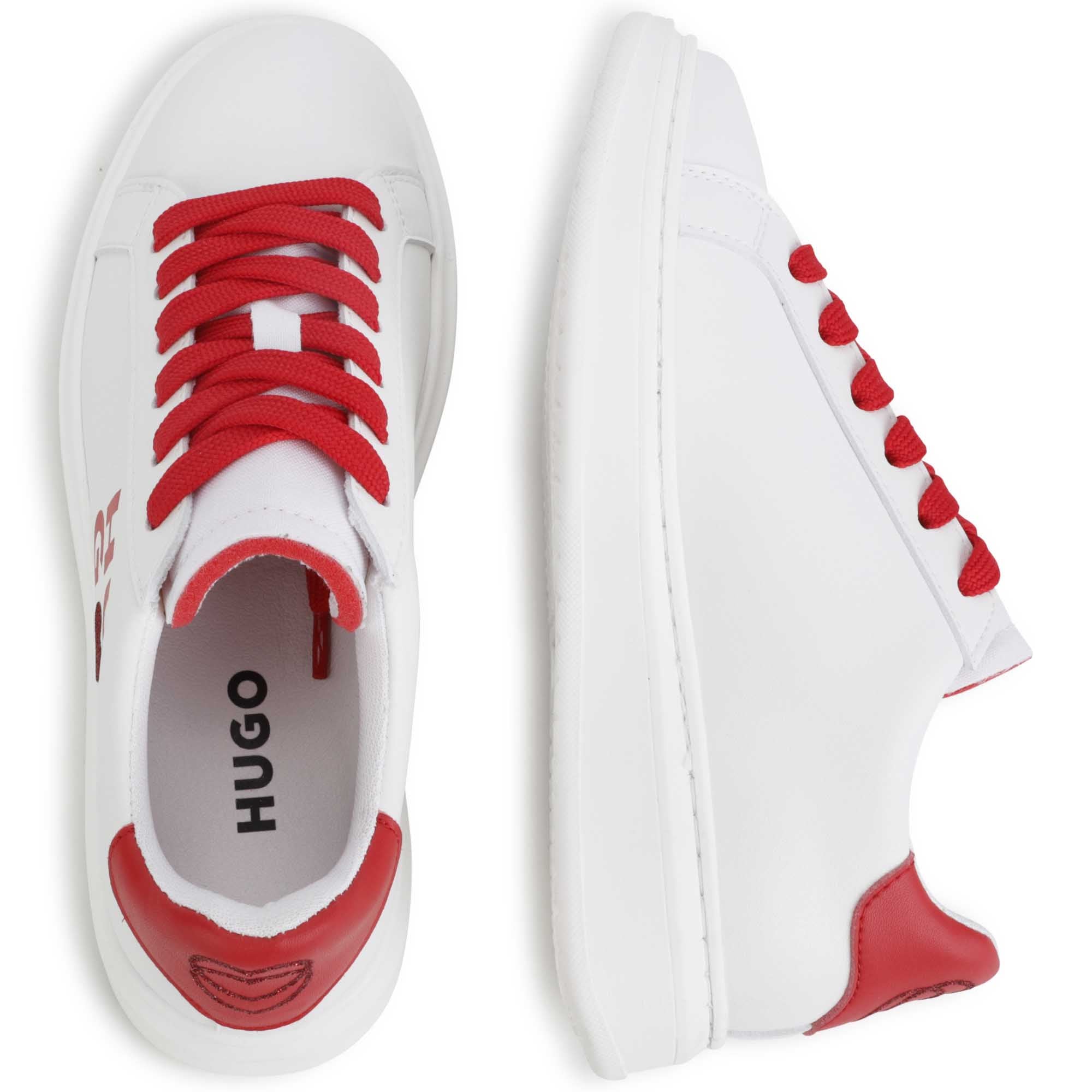 Hugo White and Red Sneakers