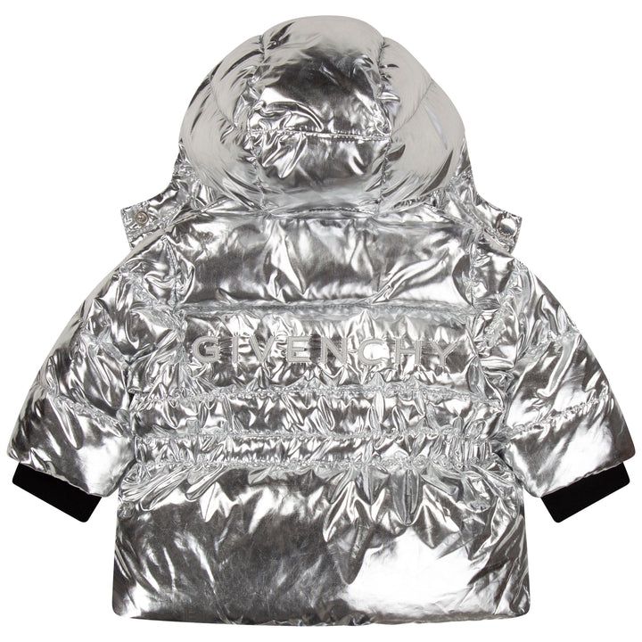 Givenchy Baby Girls Silver Puffer Jacket