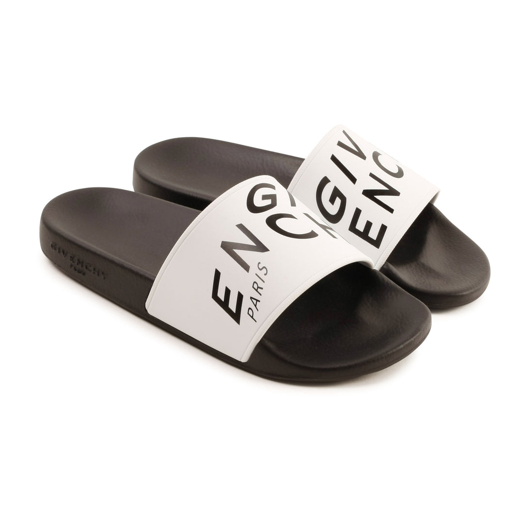 Givenchy Black and White Zig-Zag Slides