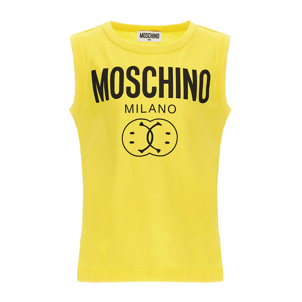 MOSCHINO イエロー コットンニットタンクトップ Moschino Yellow Tank Top – Kid Biz