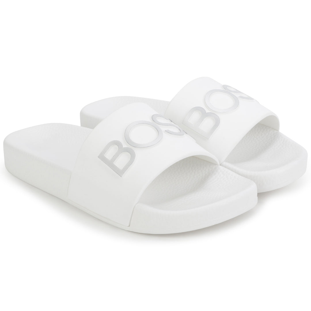 Hugo Boss White Slides