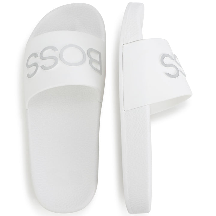 Hugo Boss White Slides