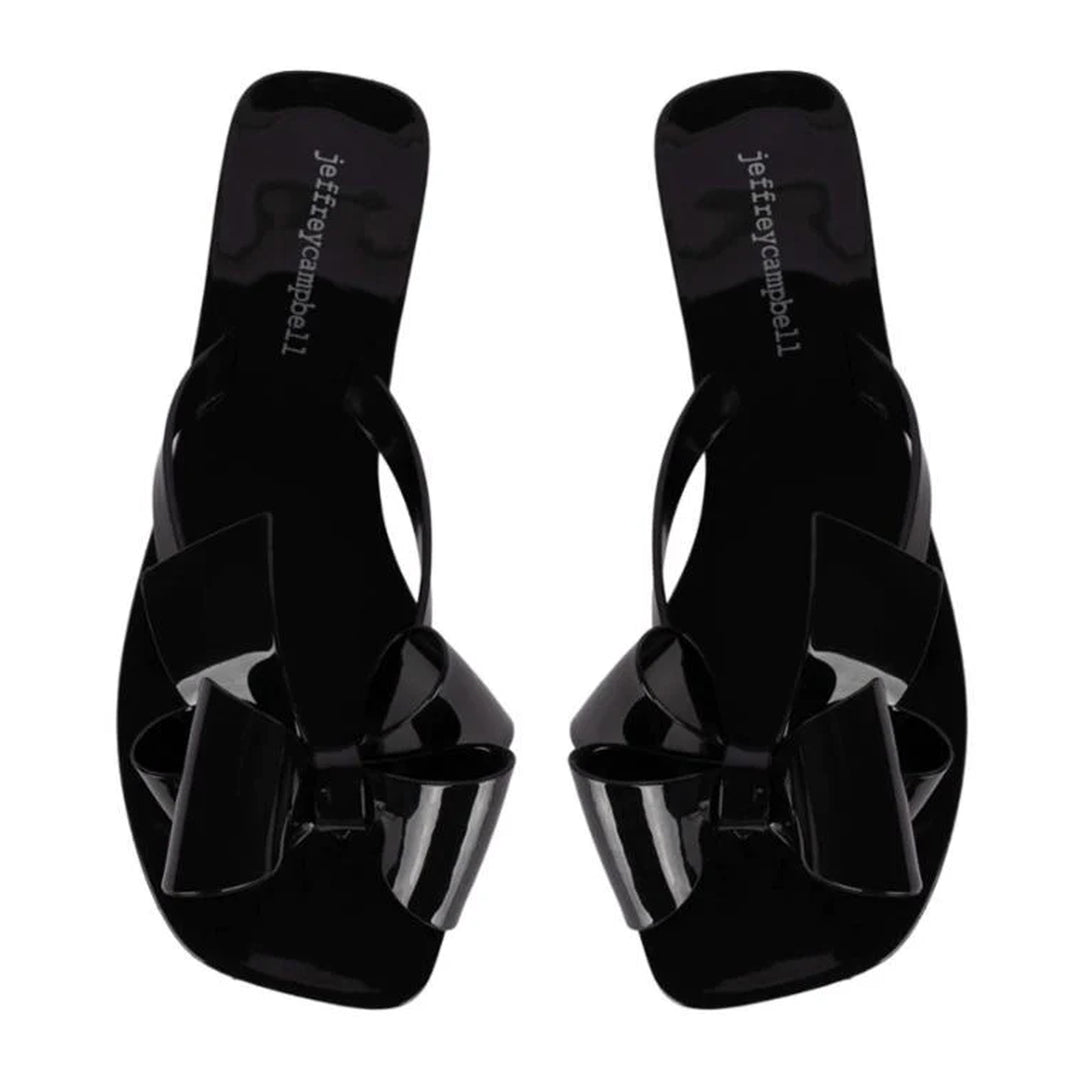 Jeffrey Campbell Womens Sugary Black Flip Flops