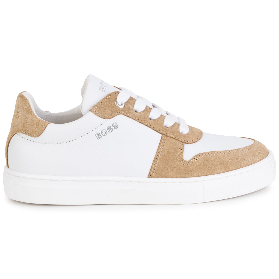 Hugo Boss White and Beige Sneakers