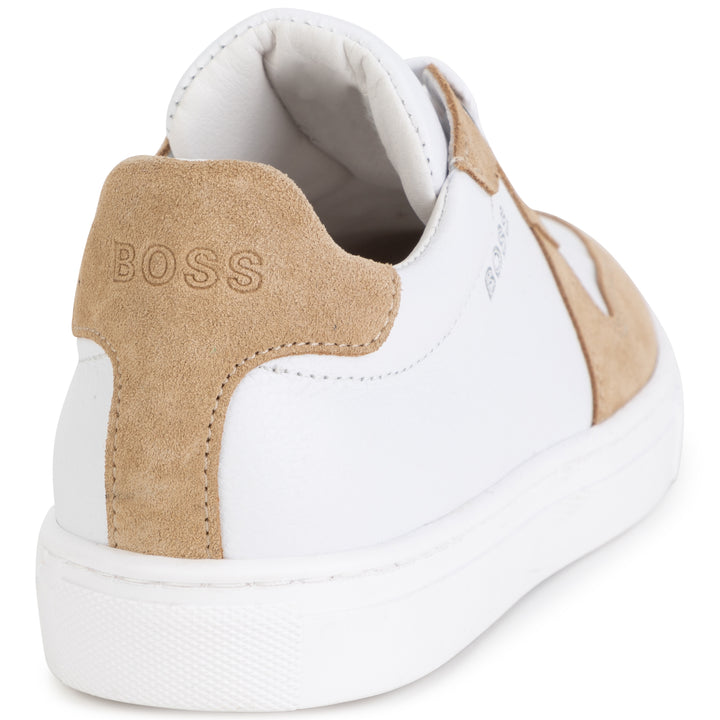 Hugo Boss White and Beige Sneakers