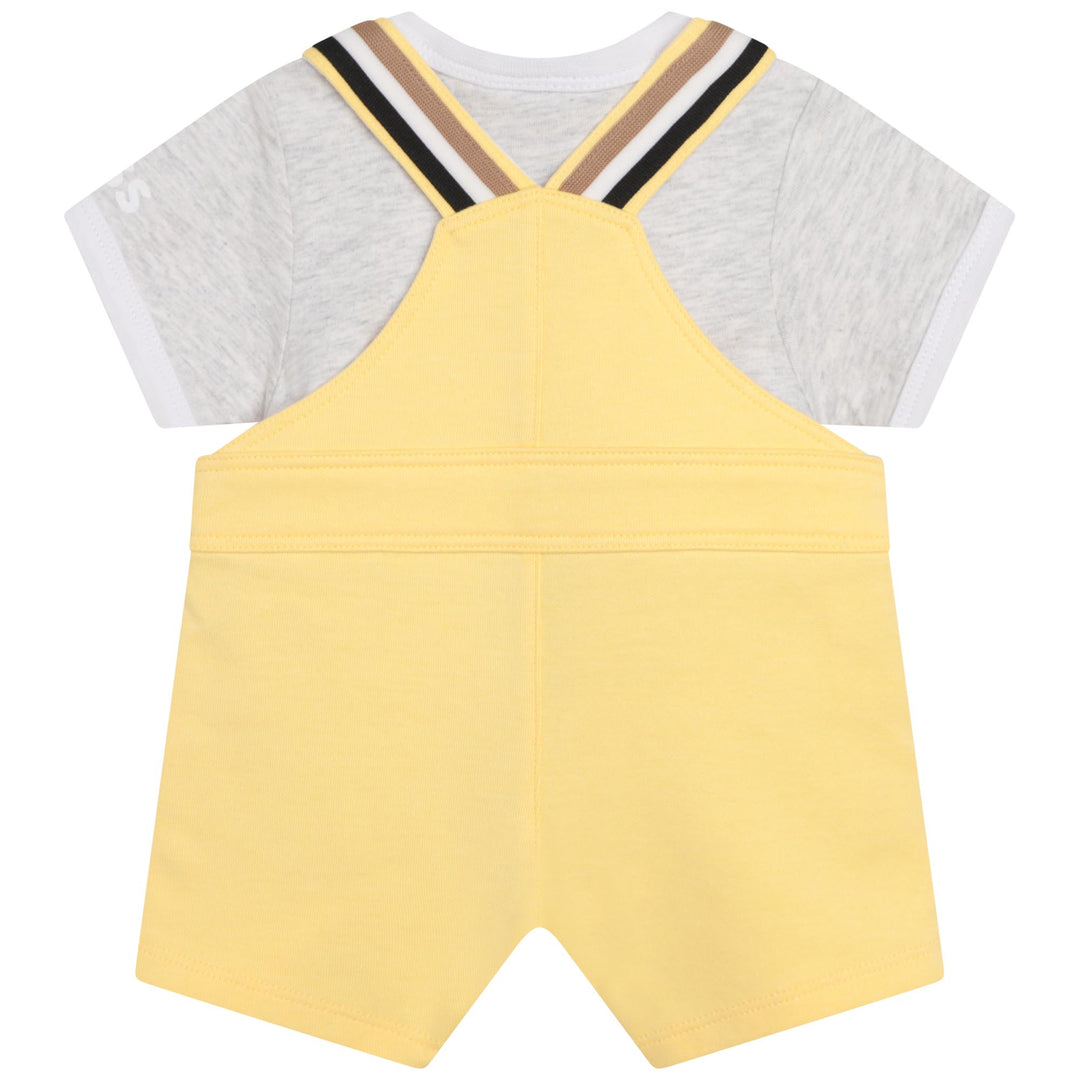 Hugo Boss Baby Boys Yellow Overalls Ensemble