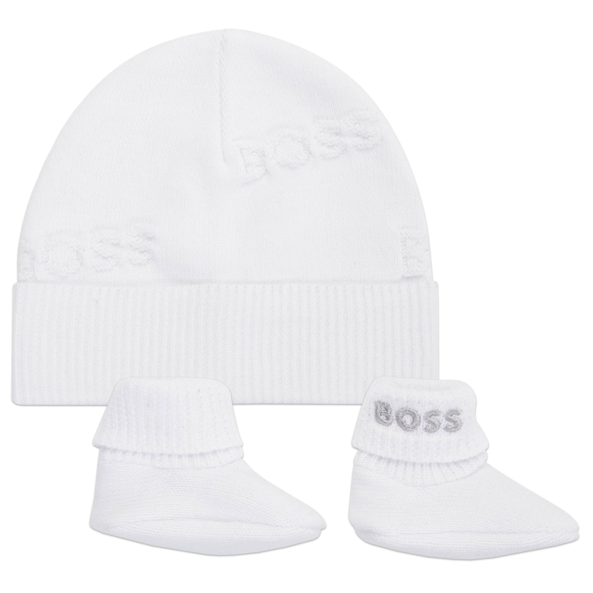 Hugo Boss Baby White Hat and Socks Ensemble