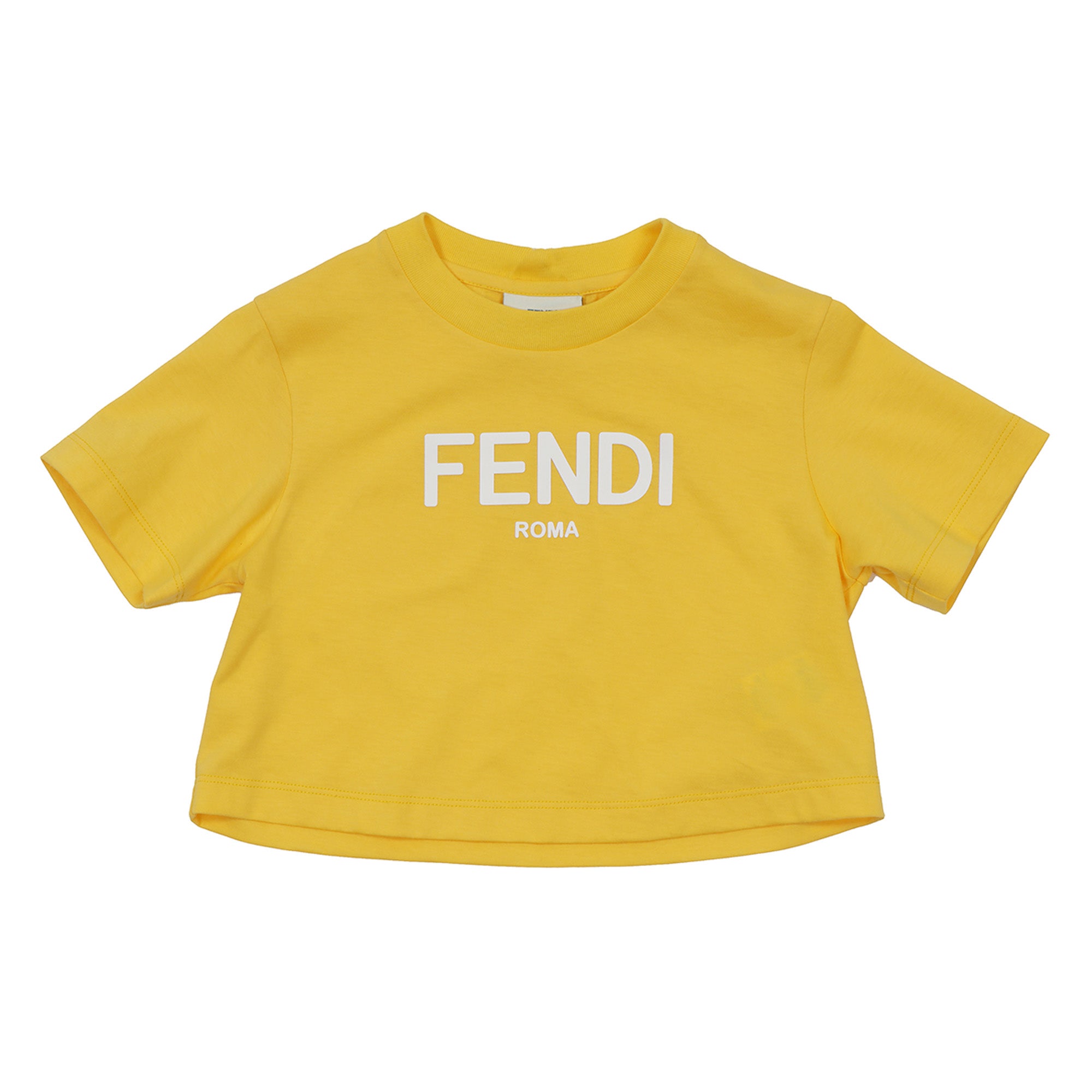 Fendi Yellow Cropped T-Shirt