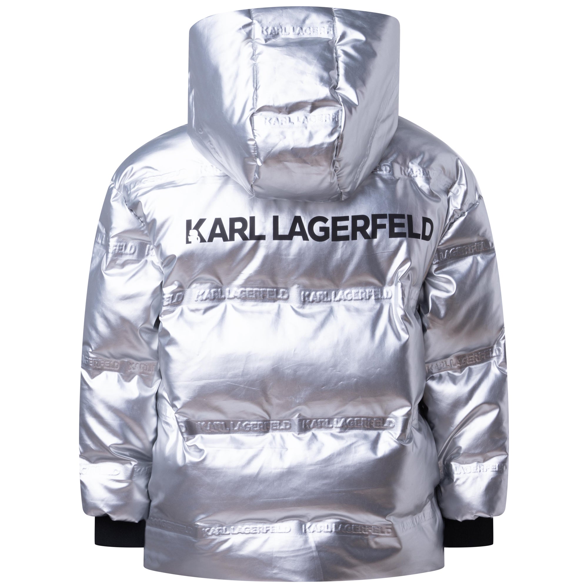 Karl Lagerfeld Silver Puffer Jacket