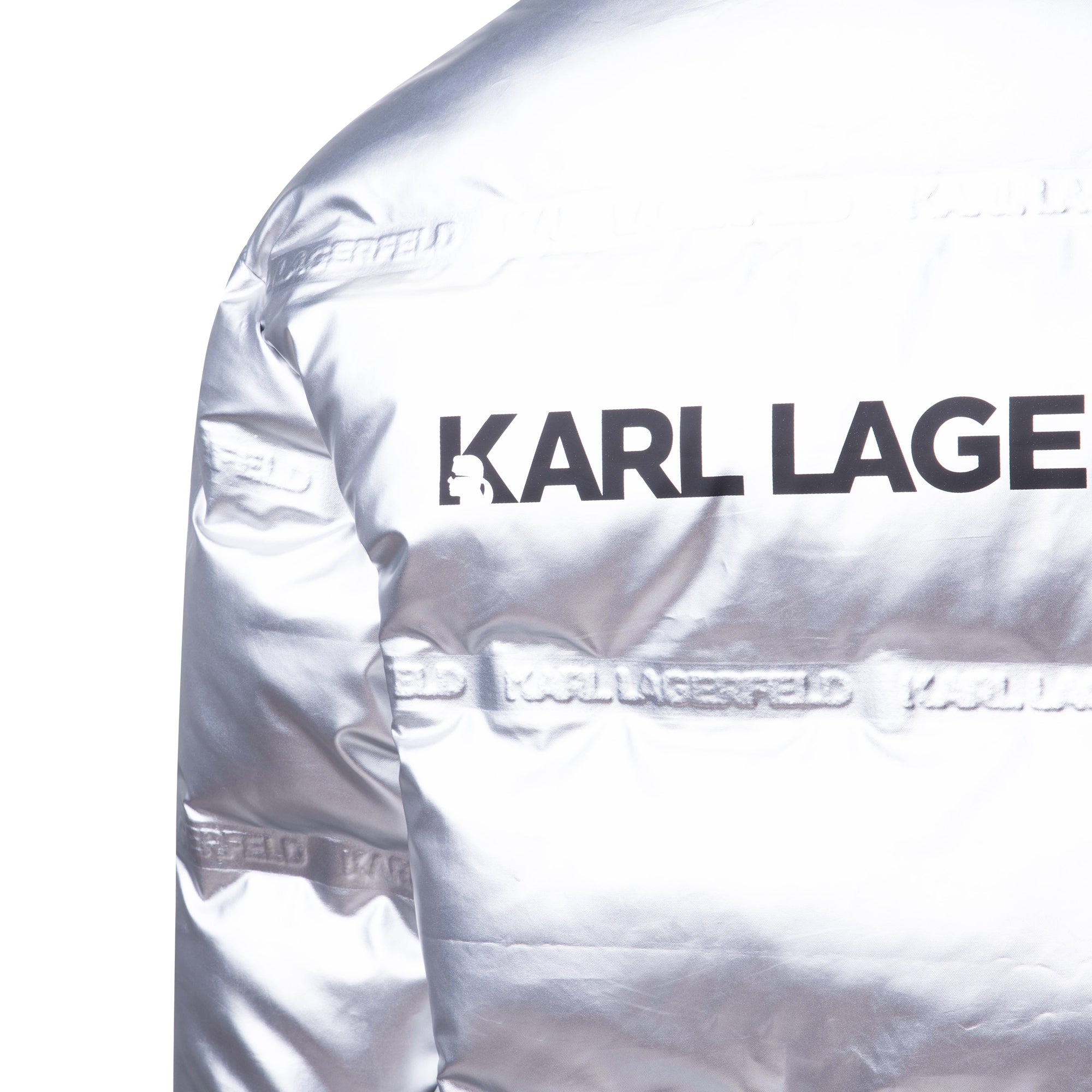 Karl Lagerfeld Silver Puffer Jacket