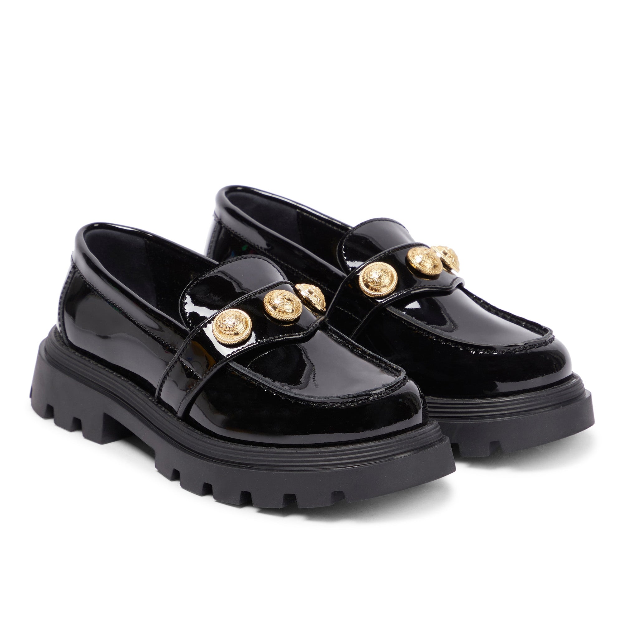 Balmain Black Patent Loafers