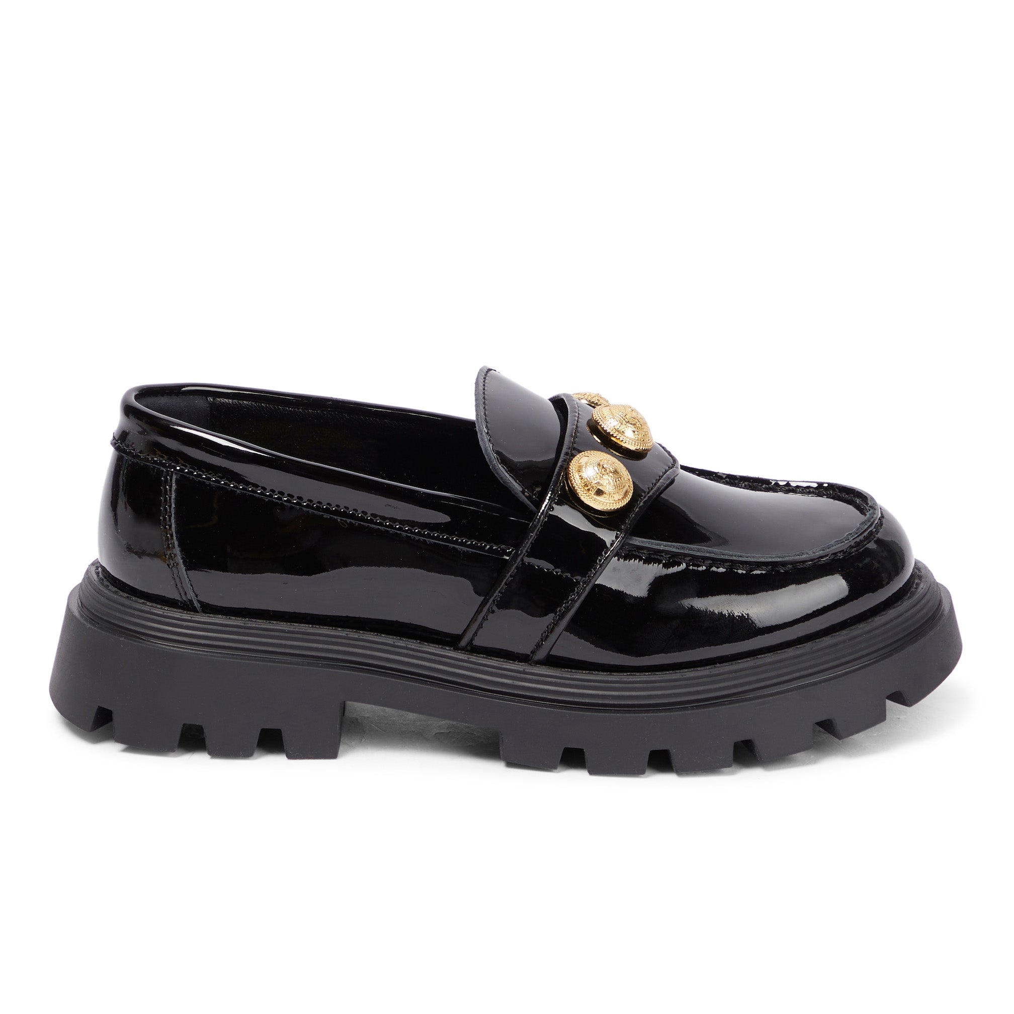 Balmain Black Patent Loafers