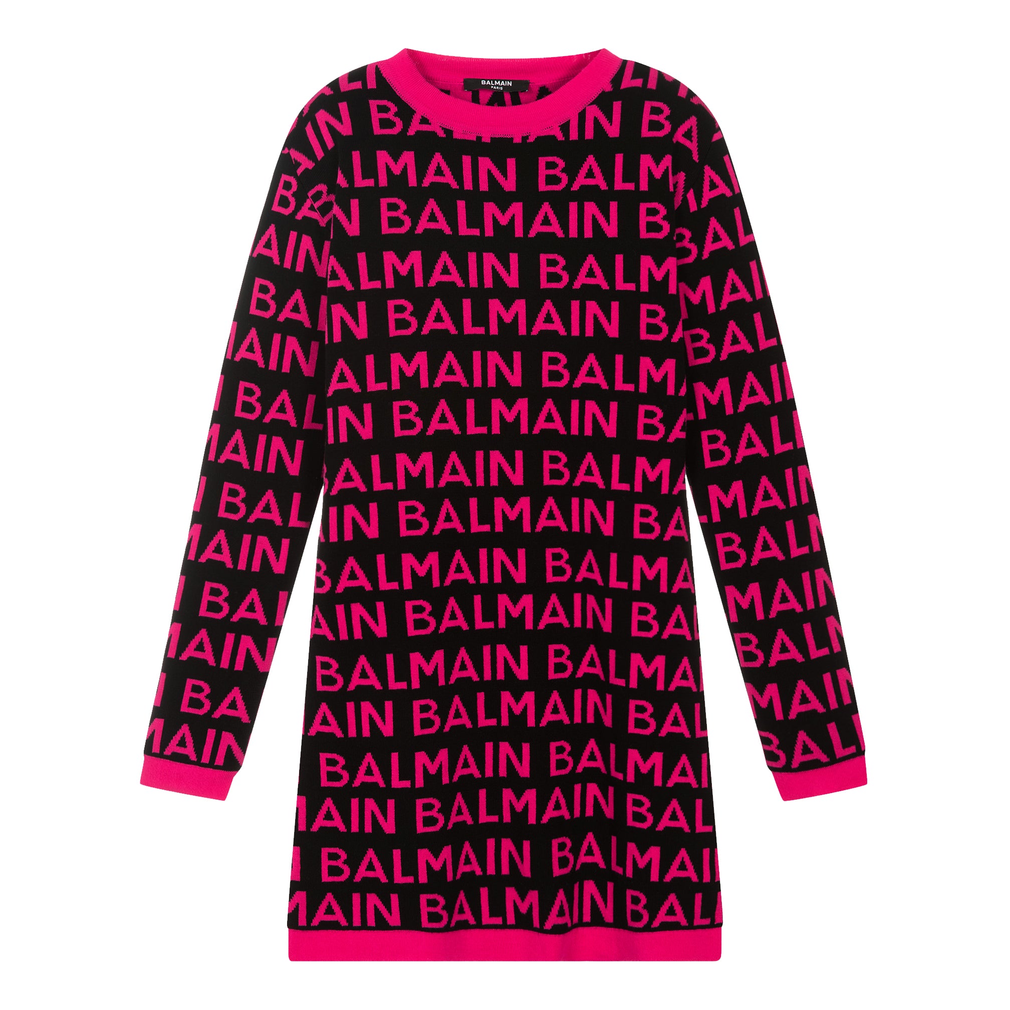 Balmain Fuchsia Logo Dress