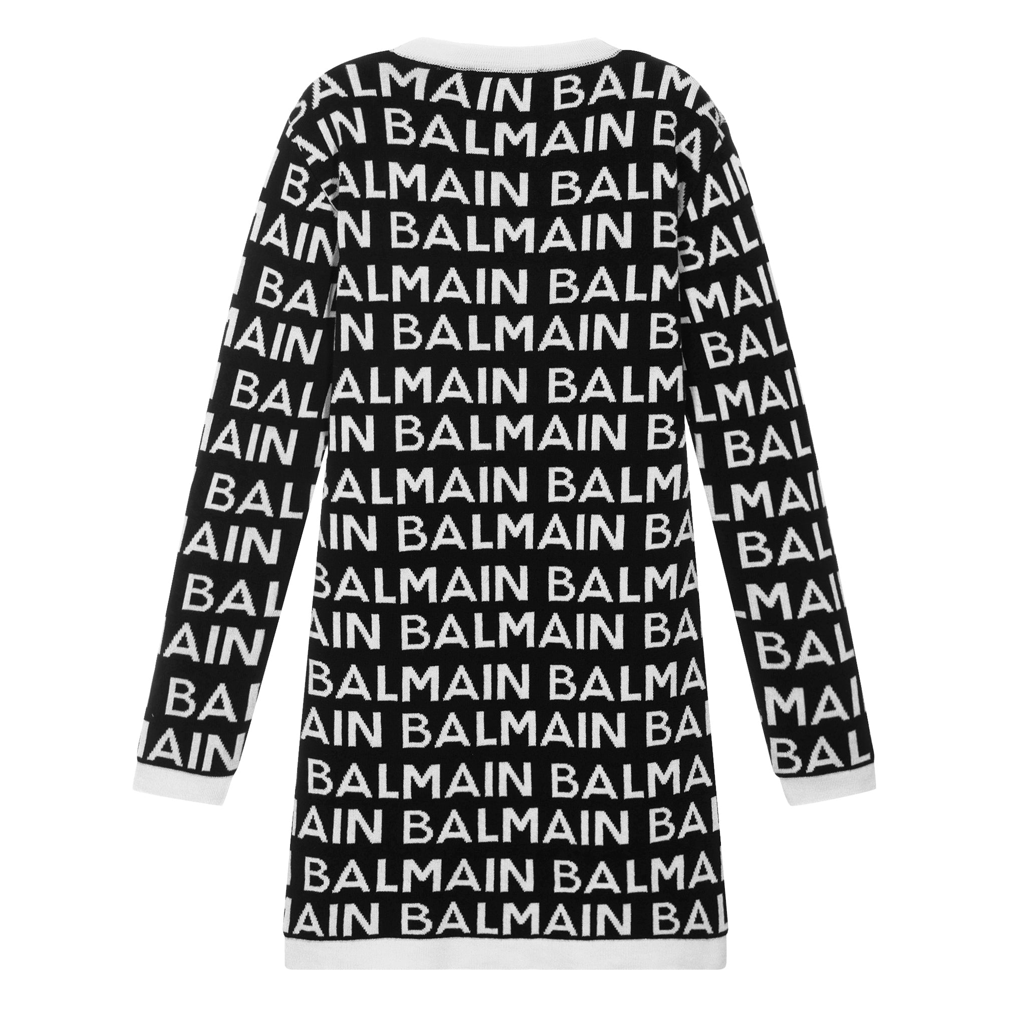 Balmain Black and White Logo Dress