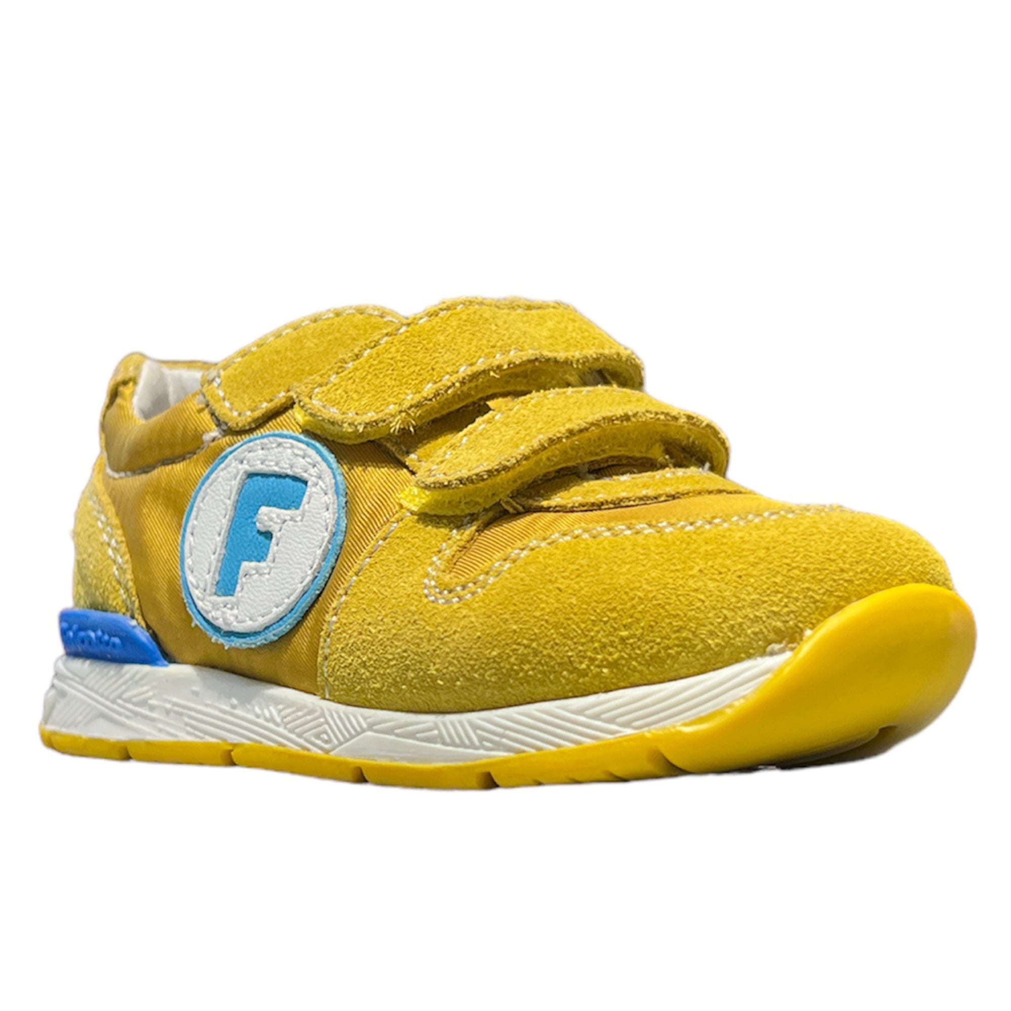 Falcotto Baby Boys Bunny Velour Yellow Sneakers