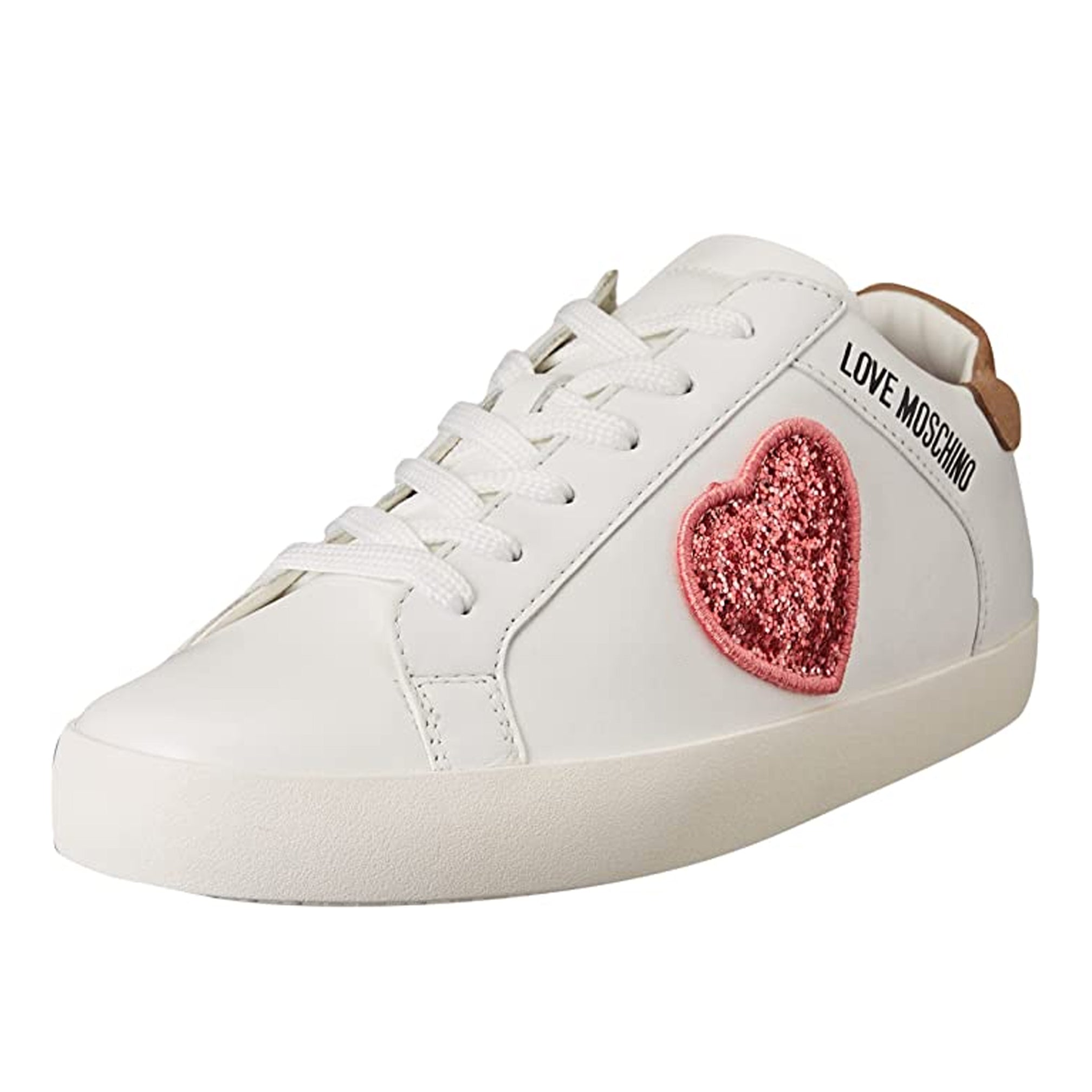 Love Moschino Womens White Leather Sneakers