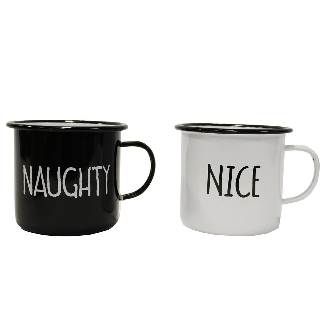 Naugty and Nice Tin Mugs